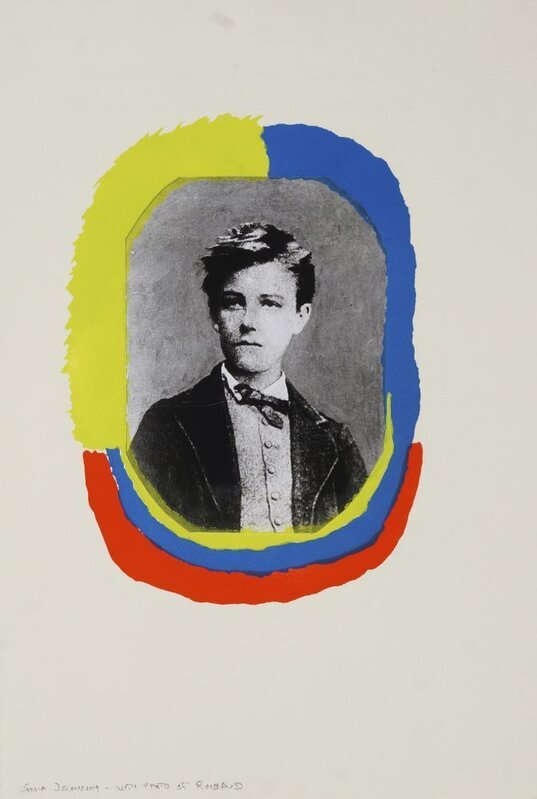 Sonia Delaunay, ‘Portrait of Rimbaud, from Les Illuminations’, 1973, Print, Pochoir in colours with photo-collage on thick Arches wove, Roseberys