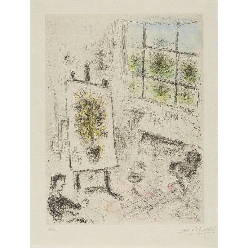 Marc Chagall, ‘Celui Qui Dits Les Choses Sans Rien Dire Plate 13’, 1976, Print, Color etching and aquatint on Japon Impérial, Freeman's