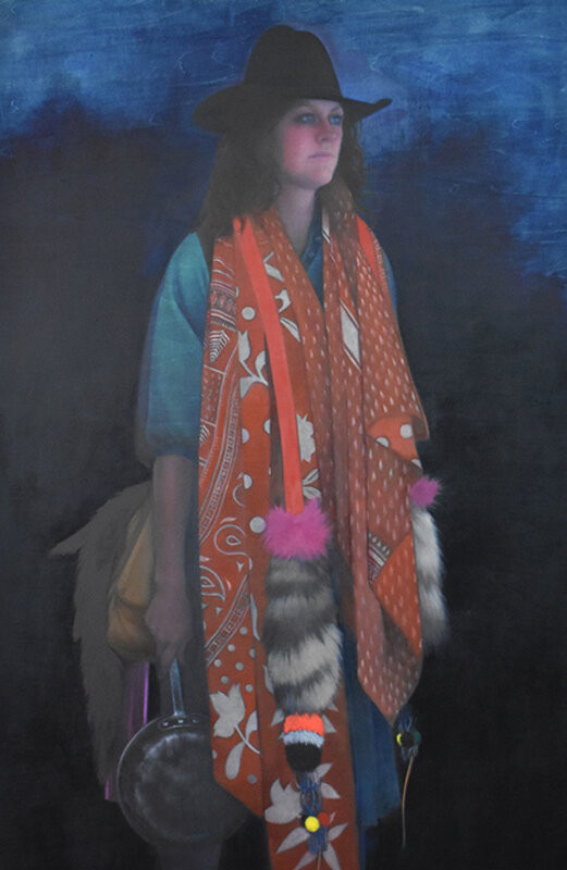 June Glasson, ‘Fox with Pan’, 2020, Painting, Oil on panel, Visions West Contemporary