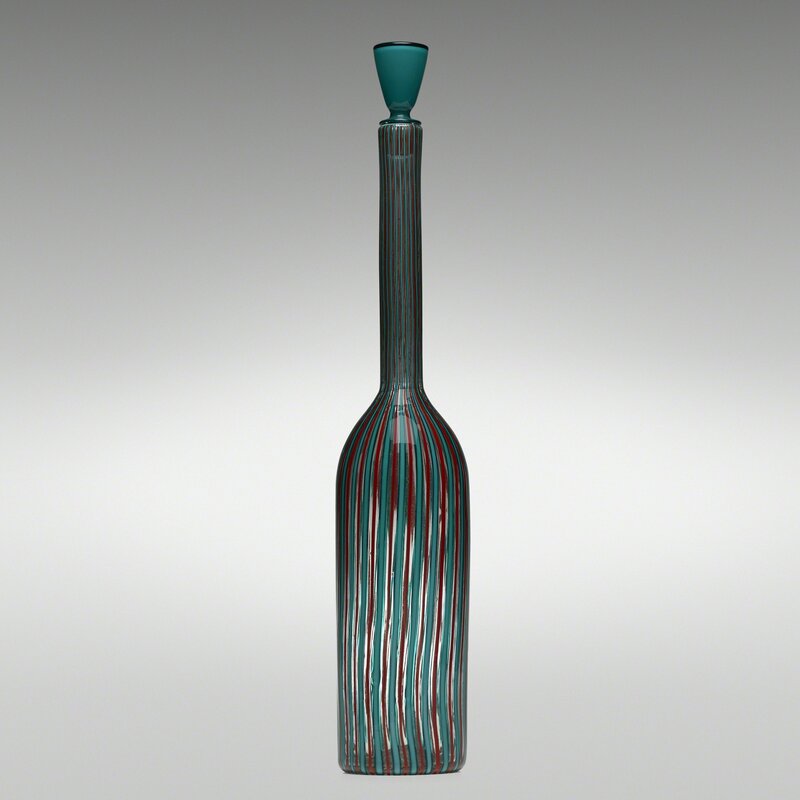 Gio Ponti, ‘Monumental Canne bottle with stopper, model 4498’, 1956, Design/Decorative Art, Glass with polychrome canes, Rago/Wright/LAMA/Toomey & Co.