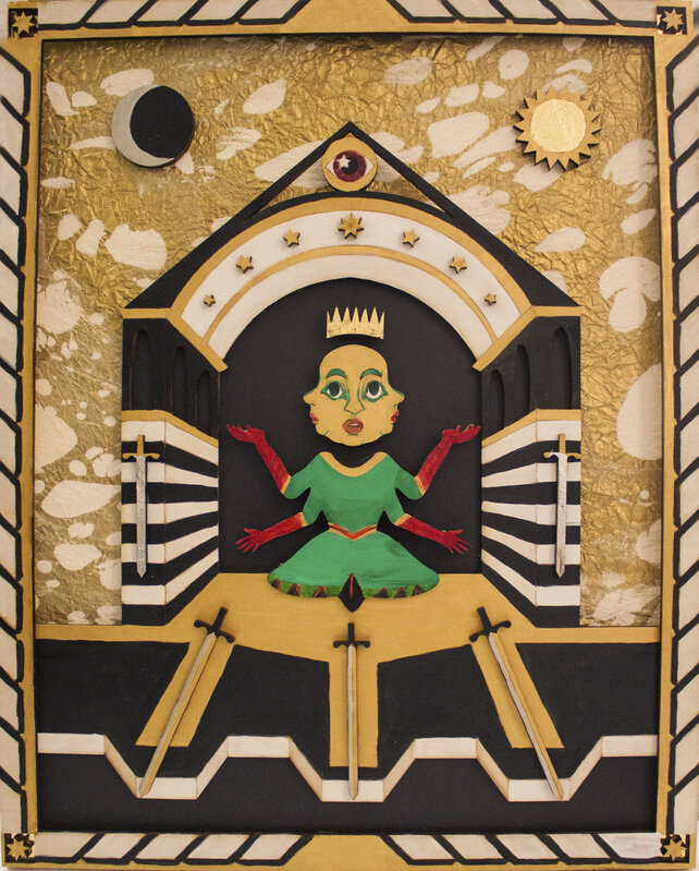Deming King Harriman, ‘A Powerful One’, 2019, Painting, Laser Cut Wood, Acrylic & Gold Leaf Framed, BBAM! Gallery