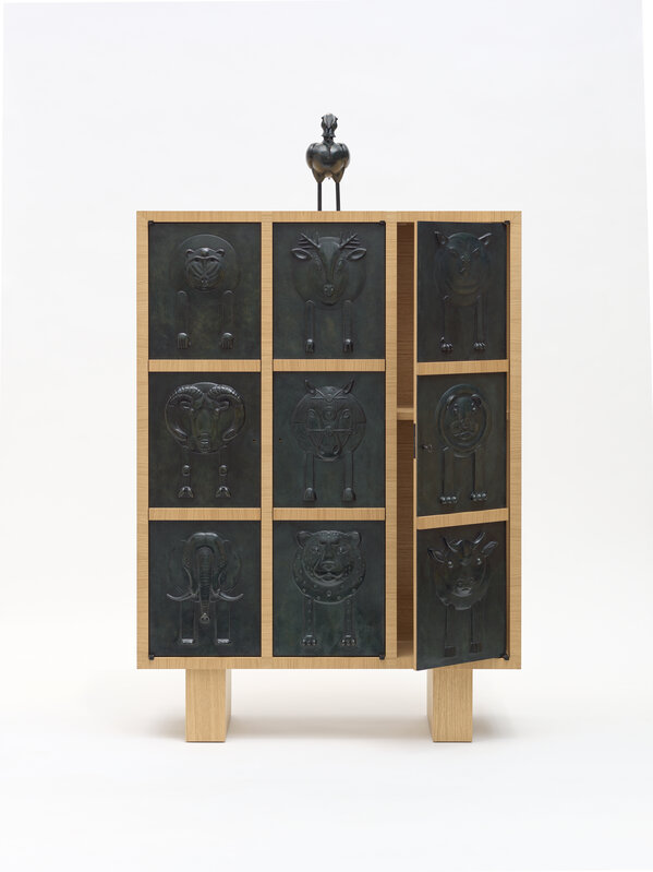 Jean-Marie Fiori, ‘Sumer Great Cabinet’, 2021, Sculpture, Patinated bronze and light wood, signed, Deroyaume Foundry, Galerie Dumonteil