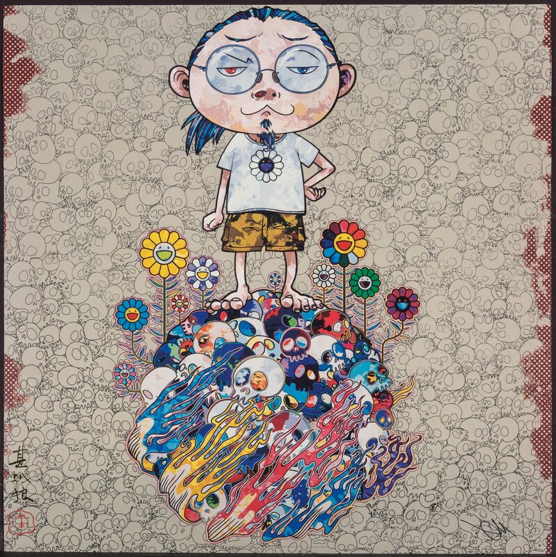 Takashi Murakami, ‘Flowers and Death and Me and...’, 2013, Print, Offset lithograph in colors on smooth wove paper, Heritage Auctions