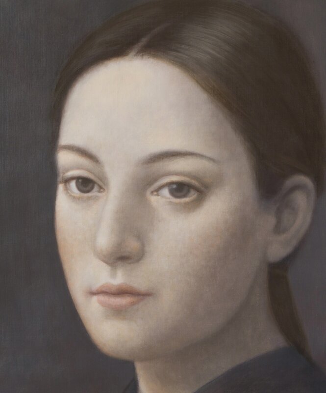 Alberto Gálvez, ‘Mujer con reflejos de Daguerrotipo’, 2017, Painting, Oil on linen, Nüart Gallery