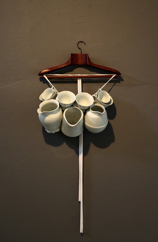 Nino Cais, ‘Untitled’, 2013, Sculpture, Wood hanger, tea cups and fabric, Central Galeria de Arte