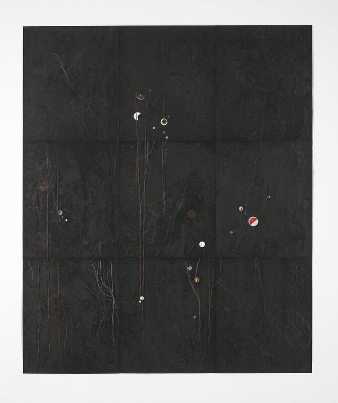 Dirk Stewen, ‘Untitled’, 2010, Drawing, Collage or other Work on Paper, Ink, confetti and cotton on photo paper, mild steel needles, Gerhardsen Gerner