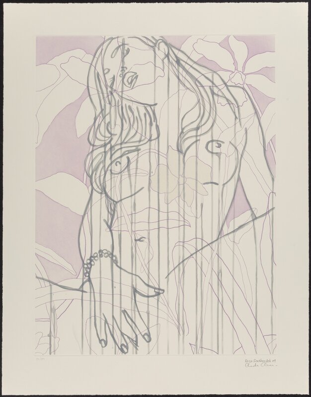 Ghada Amer, ‘Snowy White Heart’, 2009, Print, Intaglio in colors on paper, Heritage Auctions
