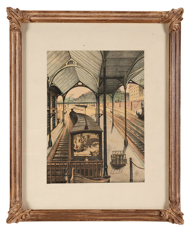 Max Ernst, ‘"L'Orient Express", original illustration for "Lieux communs. Onze poèmes et douze collages"’, 1970, Drawing, Collage or other Work on Paper, Collage, Il Ponte