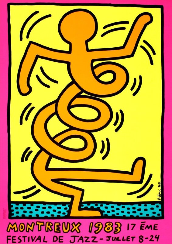 Keith Haring, ‘Keith Haring Montreux Jazz (Keith Haring prints)’, 1983, Print, Serigraph printed in colors on heavy stock paper, Lot 180 Gallery