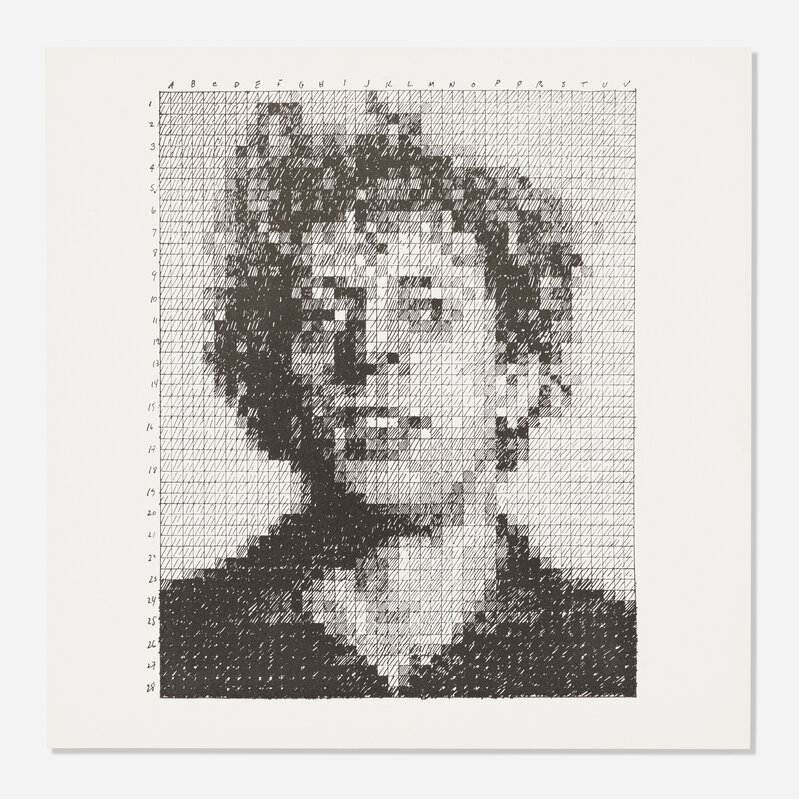 Chuck Close, ‘Phil (from the Rubber Stamp portfolio)’, 1976, Drawing, Collage or other Work on Paper, Rubber stamp on Strathmore 3-ply, Rago/Wright/LAMA/Toomey & Co.