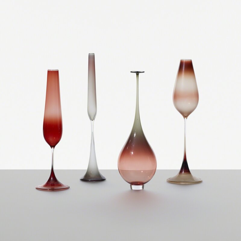 Nils Landberg, ‘Collection of Four Tulpan Vases’, 1957, Design/Decorative Art, Glass, Rago/Wright/LAMA/Toomey & Co.