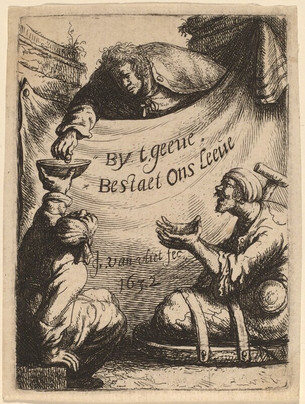 Johannes van Vliet, ‘Title Page: Two Cripples Receiving Alms’, 1632, Print, Etching, National Gallery of Art, Washington, D.C.