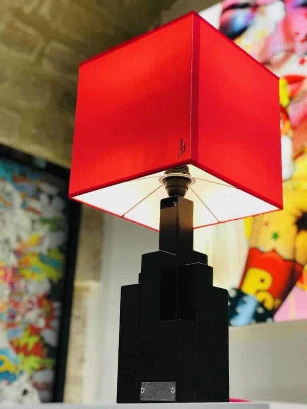 Christophe Belliardo, ‘Lamp "Mini Building" - Black & Square candy pink lampshade ’, 2019, Design/Decorative Art, Metal Structure Powder coated matt finish, Design By Jaler