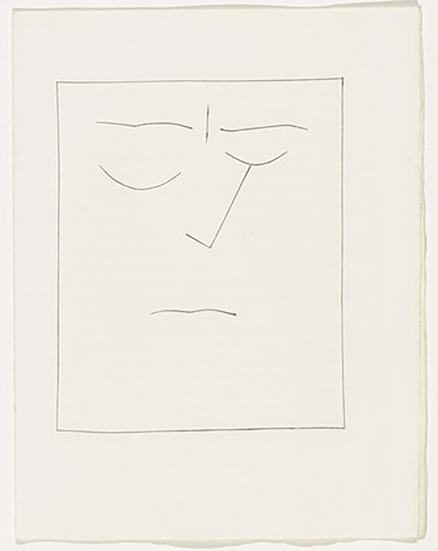 Pablo Picasso, ‘Square Head of a Man with Closed Eyes (Plate VIII)’, 1949, Print, Original etching on Montval wove paper, Georgetown Frame Shoppe