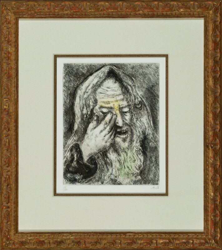 Marc Chagall, ‘The Lamentations of Jeremiah, from The Bible series’, 1931-39, Print, Etching with handcoloring on wove paper, Heritage Auctions
