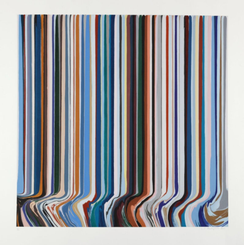 Ian Davenport, ‘The Four Seasons: Winter’, 2019, Print, Etching with chine collé on Hahnemühle Bright White 350 gsm paper, David Benrimon Fine Art
