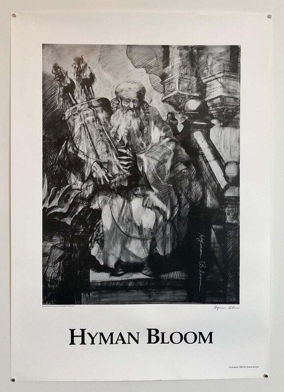 Hyman Bloom, ‘Abstract Expressionist Hyman Bloom Judaica Hand Signed Poster Rabbi with Torah’, 20th Century, Print, Offset Print, Lions Gallery