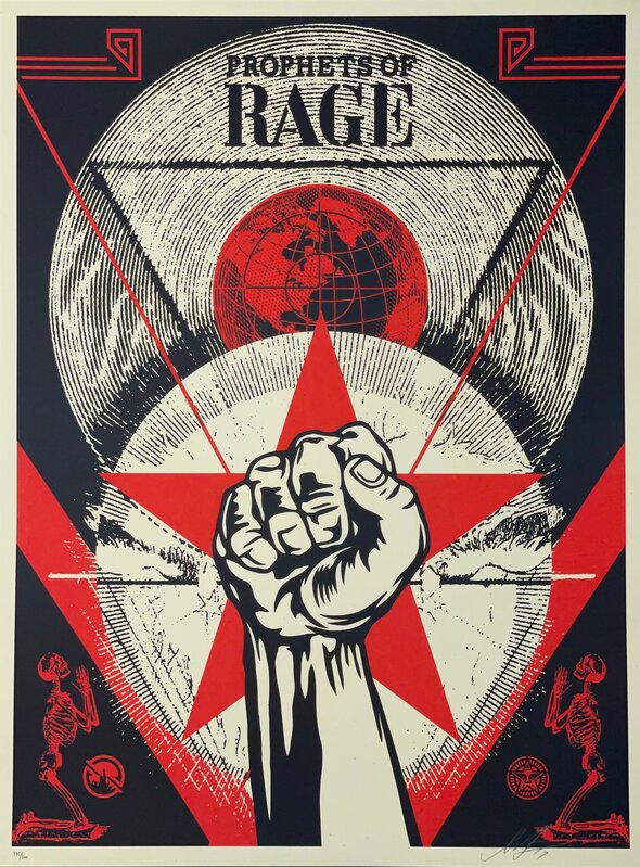 Shepard Fairey, ‘Shepard Fairey "Prophets Of Rage" Silkscreen Print Street Art ’, 2017, Print, Cream Speckle Tone Paper, New Union Gallery