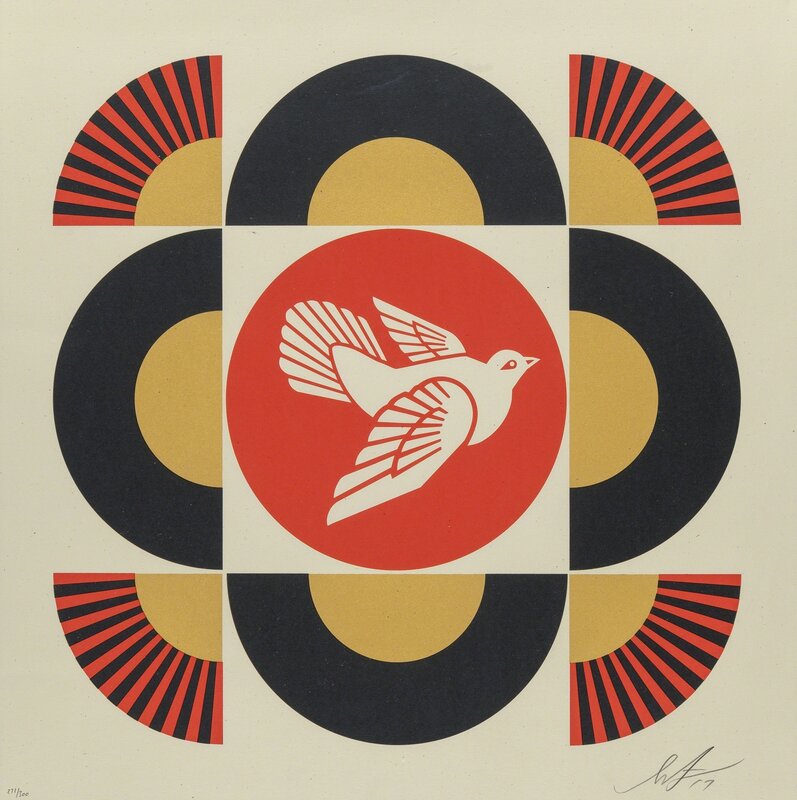 Shepard Fairey, ‘Dove Geometric (Red, Gold, and Cream) (three works)’, 2017, Print, Screenprints in colors along lower edge, Heritage Auctions