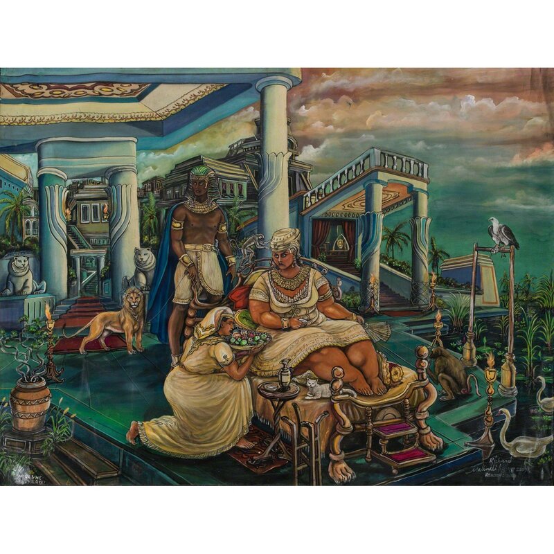 Richard Onyango, ‘Drosie & me (Ancient Egypt)’, 2009-2019, Painting, Oil on canvas, PIASA
