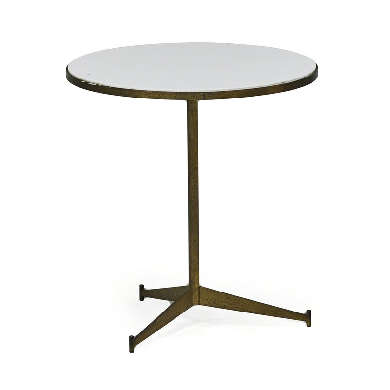 Paul McCobb, ‘Side table’, 1950s, Design/Decorative Art, Brushed brass, milk glass, Rago/Wright/LAMA/Toomey & Co.