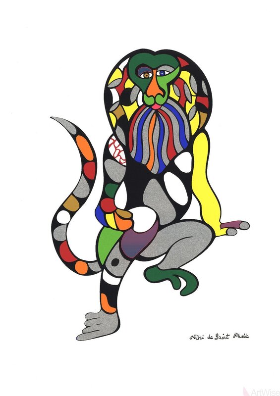 Niki de Saint Phalle, ‘Singe-Lion (Monkey-Lion)’, (Date unknown), Ephemera or Merchandise, Silkscreen, ArtWise