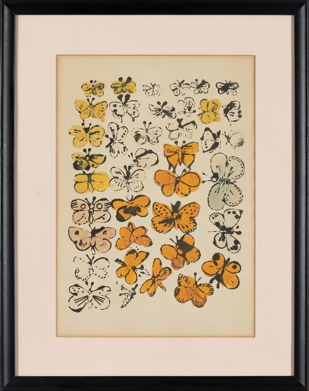 Andy Warhol, ‘HAPPY BUTTERFLY DAY’, circa 1955, Print, Hand-colored offset lithograph  on cream wove paper, Doyle