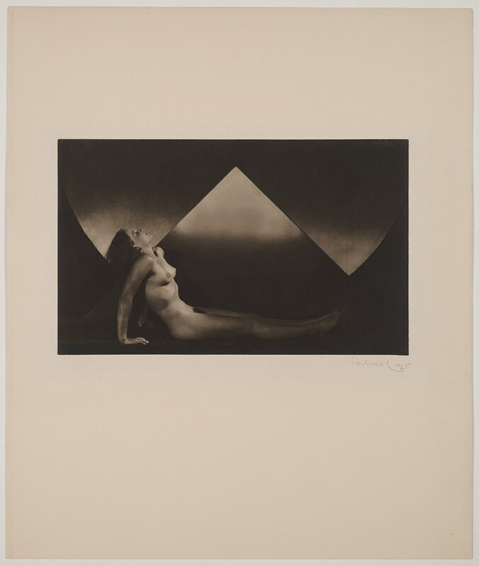 Frantisek Drtikol, ‘Triangle Nude’, 1924-1925, Photography, Vintage gelatin silver bromide print on original exhibition mount., Robert Koch Gallery