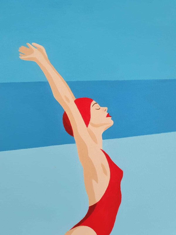 Noa Havatzelet, ‘Breathing - contemporary minimalist painting’, 2021, Painting, Acrylic on canvas, Contempop Gallery