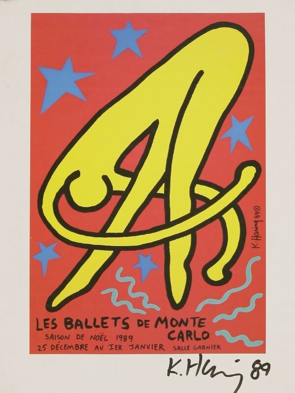 Keith Haring, ‘Les Ballet De Monte Carlo’, 1989, Print, Offset lithograph printed in colours, Sworders