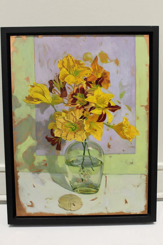 Benjamin J. Shamback, ‘Day Lily Bouquet on Violet’, 2018, Painting, Oil on copper, LeMieux