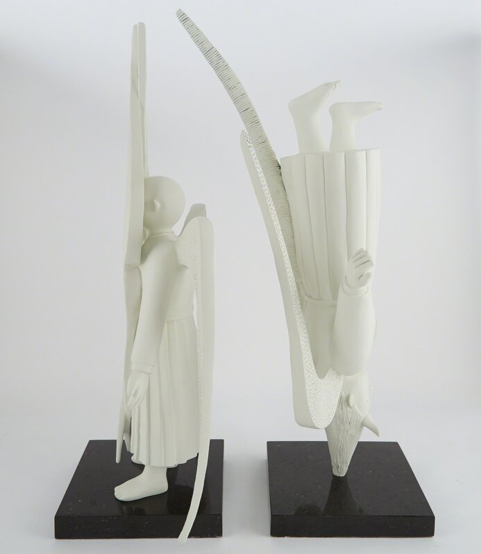 Grisha Bruskin, ‘Untitled (From Birth of a Hero Series): Two’, 1988, Sculpture, Painted bronze on stone base, Doyle