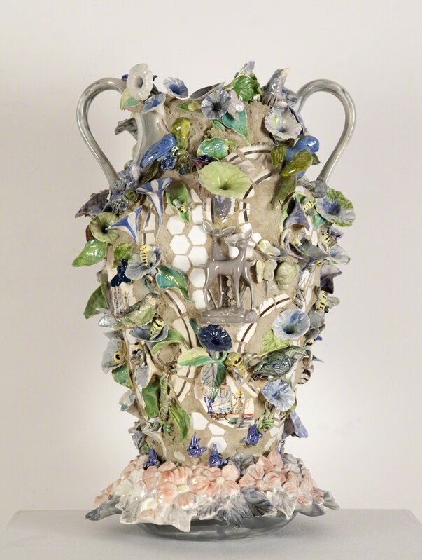 Joan Bankemper, ‘Blue and White striped Morning Glories’, 2012, Sculpture, Ceramic, Nancy Hoffman Gallery