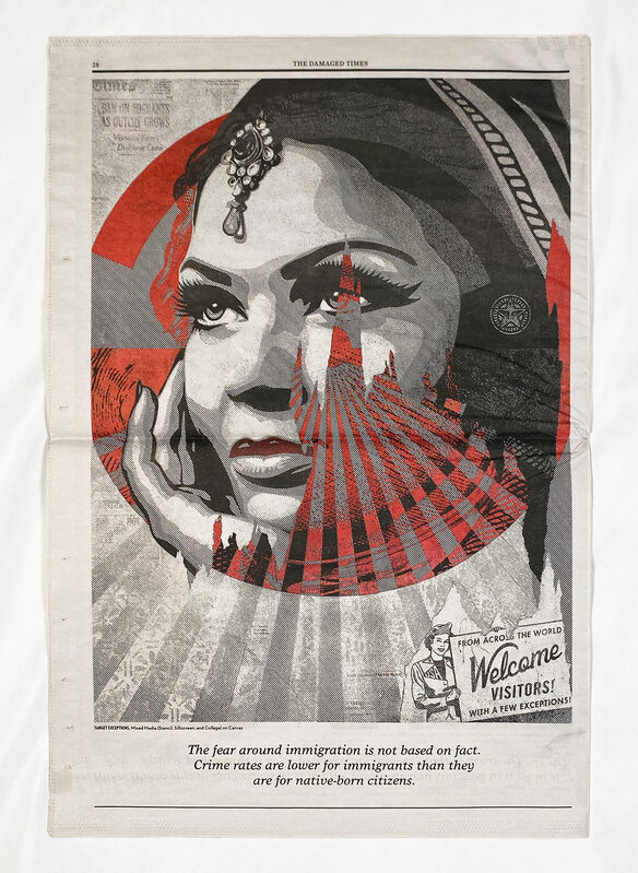 Shepard Fairey, ‘'Damaged Times: Manifest Destiny' 26-page Newspaper’, 2017, Print, 26-page newspaper supplement from the artist's 'DAMAGED' show, Downtown Los Angeles, CA., Signari Gallery