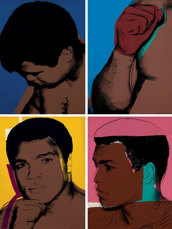 Andy Warhol, ‘Muhammad Ali complete portfolio consisting of four hand signed artworks F&S II.179-182’, 1978, Print, Set of Four (4) Screenprints on Strathmore Bristol Paper, Fine Art Mia