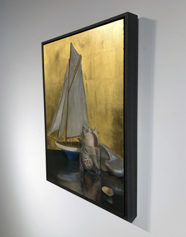 Helen Oh, ‘Still Life with Sail Boat’, 2020, Painting, Oil and gold leaf on panel, Gallery VICTOR