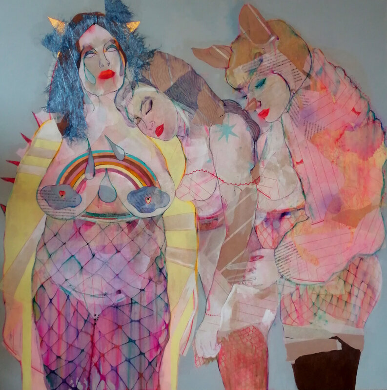 Elena Monzo, ‘Andrà t*tt* bene’, 2021, Painting, Mixed media on canvas, The Contemporary Art Modern Project 