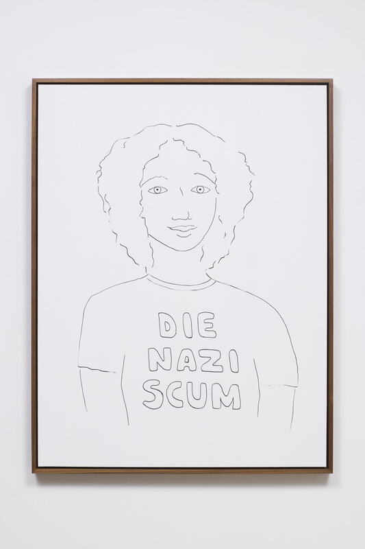 Stanya Kahn, ‘Die Nazi Scum’, 2018, Drawing, Collage or other Work on Paper, Ink and gesso on canvas, MCA Chicago Benefit Auction