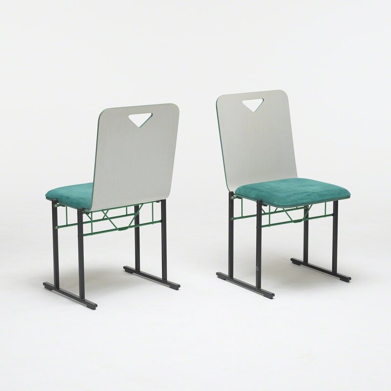 Yrjö Kukkapuro, ‘A500 dining chairs, set of six’, 1985, Design/Decorative Art, Enameled steel, lacquered plywood, upholstery, plastic, Rago/Wright/LAMA/Toomey & Co.