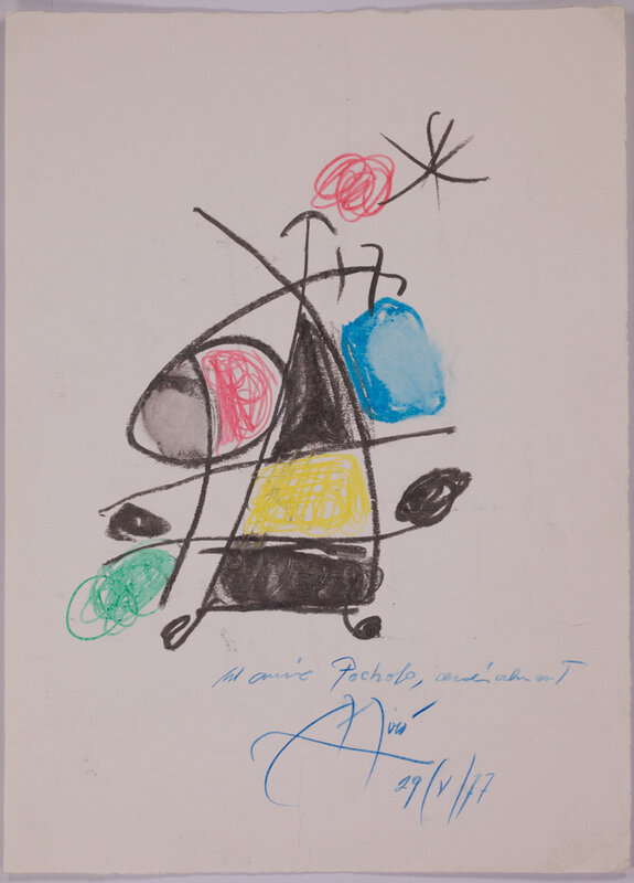 Joan Miró, ‘Untitled’, 1977, Drawing, Collage or other Work on Paper, Crayons on fine coated paper, Sylvan Cole Gallery
