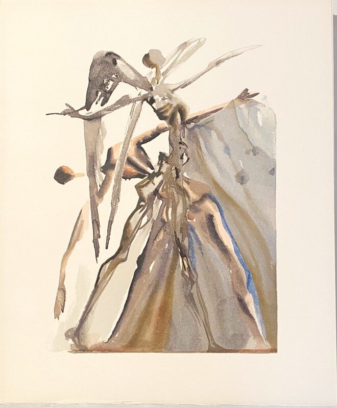 Salvador Dalí, ‘La Divine Comédie - Purgatoire 04 - Les Négligents’, 1963, Print, Original wood engraving on BFK Rives paper, Samhart Gallery