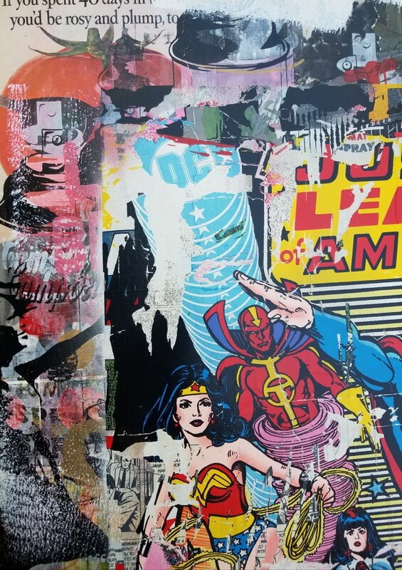 Mr. Brainwash, ‘Heroes’, 2017, Drawing, Collage or other Work on Paper, Mixed Media on Paper, with silkscreen, Intrinsic Values
