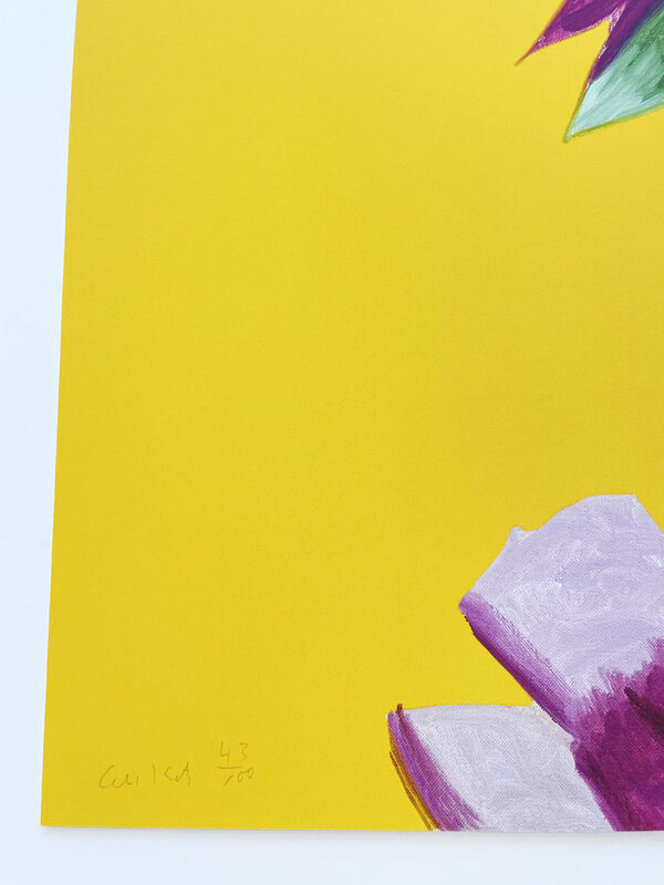 Alex Katz, ‘Azaleas on Yellow from The Flowers Portfolio’, 2021, Print, Archival pigment inks on Innova Etching Cotton Rag 315 gsm paper, Hamilton-Selway Fine Art