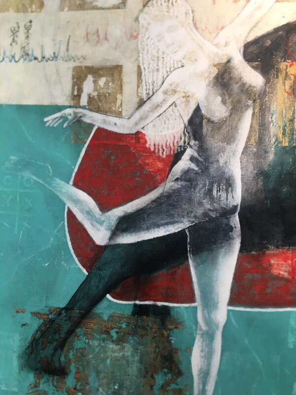 Shadi Abousada, ‘Dancing ’, 2016, Painting, Mixed Media on Canvas, Mark Hachem Gallery