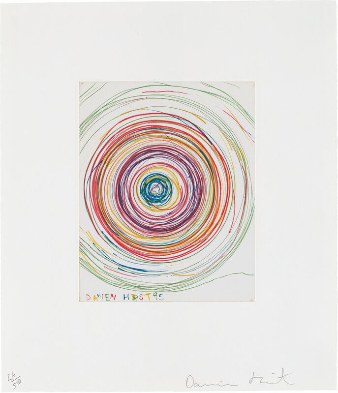 Damien Hirst, ‘Beautiful Exotic Stretching Etchy Spinning Void Etching, from Stützmappe (Support Portfolio)’, 1995, Print, Drypoint in colours, on Somerset paper, with full margins., Phillips