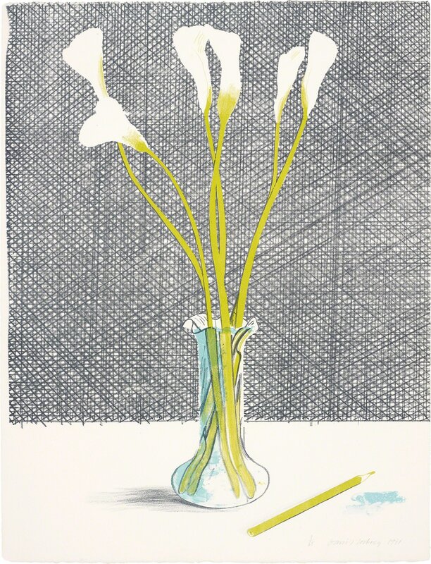 David Hockney, ‘Lillies, from Europäische Graphik No VII’, 1971, Print, Lithograph in colours, on Arches paper, the full sheet, Phillips