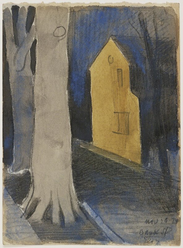 Oscar Bluemner, ‘Yellow House on Bank Street, Elizabeth’, 1924, Drawing, Collage or other Work on Paper, Watercolor and pencil on paper, Debra Force Fine Art