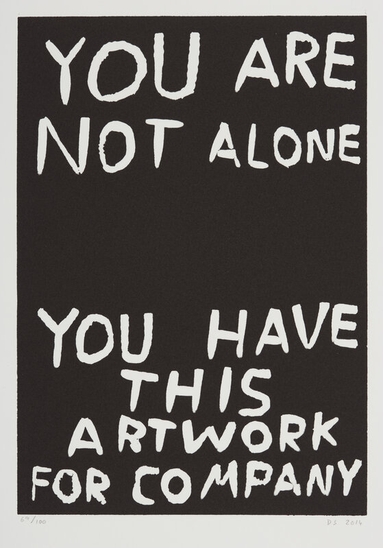 David Shrigley, ‘Untitled & You Are Not Alone’, 2014, Print, Two linocuts on wove, Roseberys