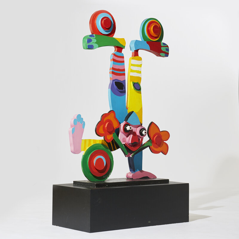 Karel Appel, ‘Clown from the Circus series’, 1978, Sculpture, Painted wood, Gallery Delaive
