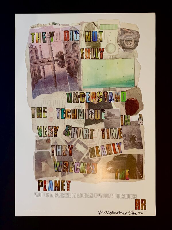 Robert Rauschenberg, ‘Words Appearing in a Dream of William Burroughs’, 1972, Posters, Signed poster (offset lithograph), Georgetown Frame Shoppe